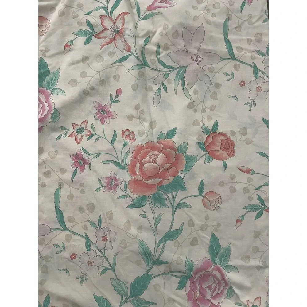 Vintage Lady Pepperell‎ Grandeur Double/Full 4 Pc Sheet Set Coral Green Pink
